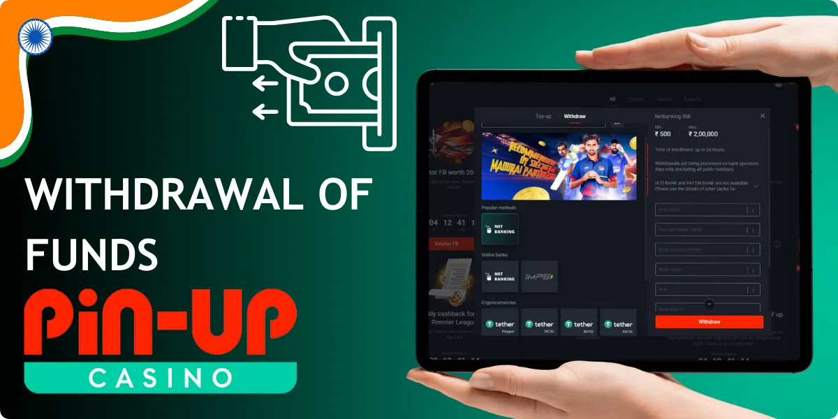 Withdraw real money from PinUp